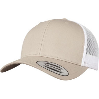 Čepice kšiltovka FLEXFIT Yupoong, Trucker, síťkovaná, khaki-bílá