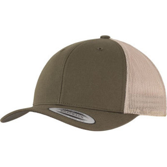 Čepice kšiltovka FLEXFIT Yupoong, Trucker, síťkovaná, army zelená-khaki