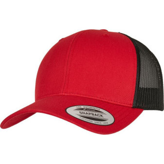 Čepice kšiltovka FLEXFIT Yupoong, Trucker, síťkovaná, červeno-černá