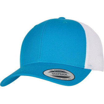 Čepice kšiltovka FLEXFIT Yupoong, Trucker, síťkovaná, tyrkysovo-bílá