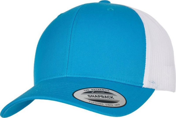 Čepice kšiltovka FLEXFIT Yupoong, Trucker, síťkovaná, tyrkysovo-bílá