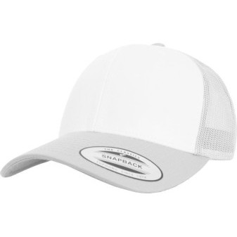 Čepice kšiltovka FLEXFIT Yupoong, Trucker, síťkovaná, bílo-štříbrná