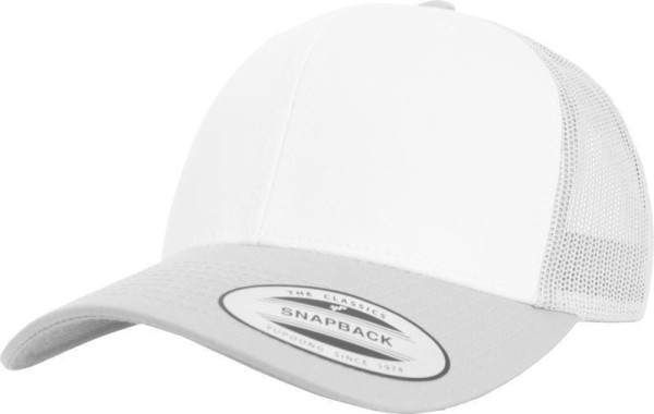 Čepice kšiltovka FLEXFIT Yupoong, Trucker, síťkovaná, bílo-štříbrná