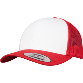 Čepice kšiltovka FLEXFIT Yupoong, Trucker, síťkovaná, bílo-červená