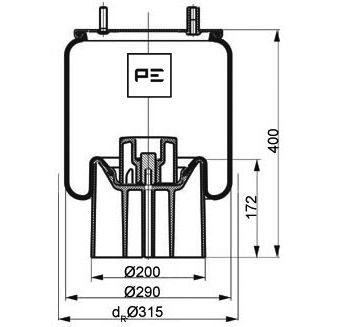 AIR SPRING 4157 N P10 WITH COVER AND PISTON