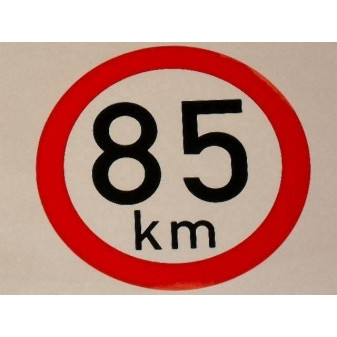 Samolepka rychlosti 85 km (průměr 190mm)