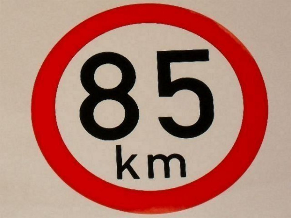 Samolepka rychlosti 85 km (průměr 190mm)