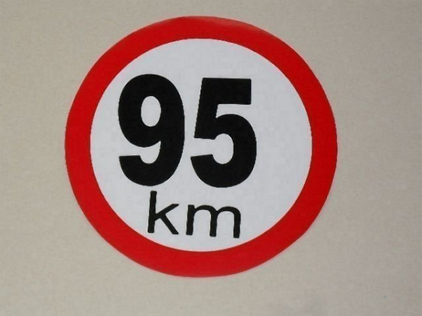 Samolepka rychlosti 95 km (průměr 180mm)