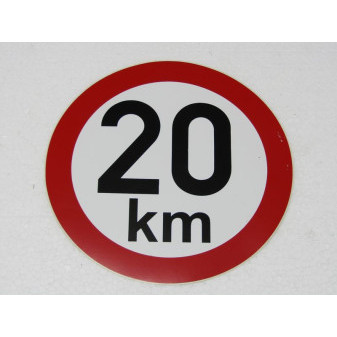 Samolepka rychlosti 20 km (průměr 190mm)