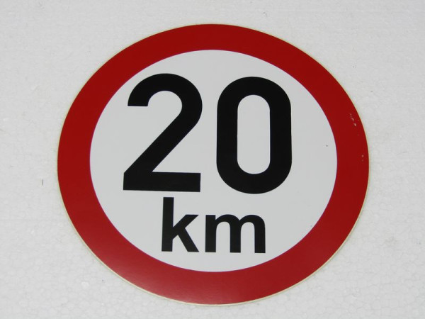 Samolepka rychlosti 20 km (průměr 190mm)