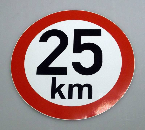 Samolepka rychlosti 25 km (průměr 190mm)