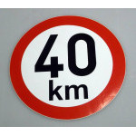 Samolepka rychlosti 40 km (průměr 190mm)