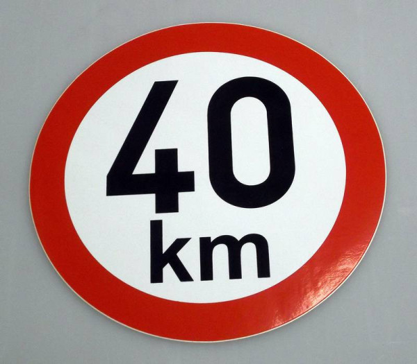 Samolepka rychlosti 40 km (průměr 190mm)