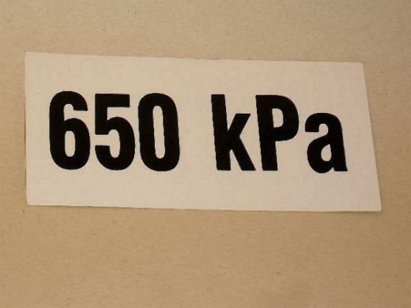 Samolepka tlaku 650 kPa