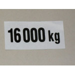 Samolepka hmotnosti 16000kg