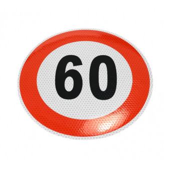 Samolepka rychlosti 60 km reflexní (průměr 200mm)