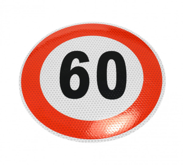 Samolepka rychlosti 60 km reflexní (průměr 200mm)