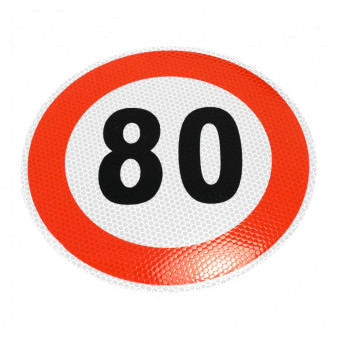 Samolepka rychlosti 80 km reflexní (průměr 200mm)