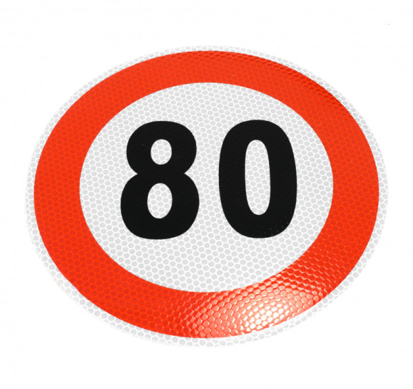 Samolepka rychlosti 80 km reflexní (průměr 200mm)