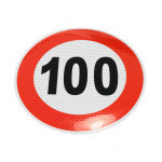 Samolepka rychlosti 100 km reflexní (průměr 200mm)