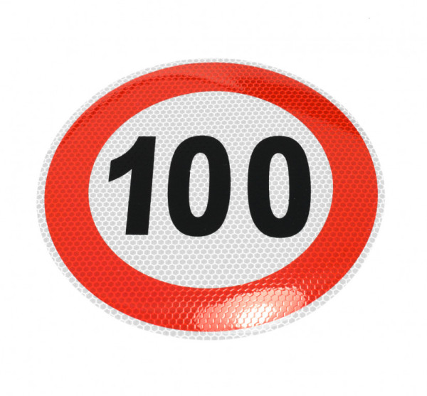 Samolepka rychlosti 100 km reflexní (průměr 200mm)