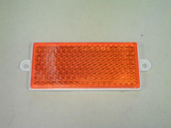 REFLECTIVE GLASS ORANGE RECTANGLE WITH HOLDERS