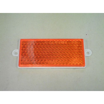 REFLECTIVE GLASS ORANGE RECTANGLE WITH HOLDERS