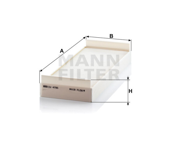 FILTER CU4795 AIR, CABINE MANN