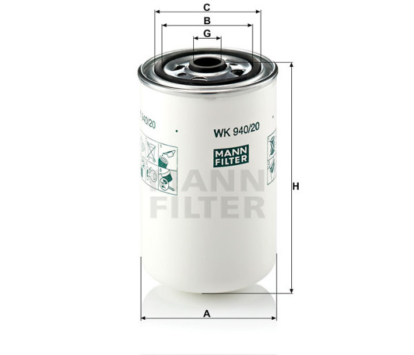 Filtr WK940/20 palivový MANN