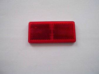 REFLECTIVE GLASS RED ADHESIVE RECTANGLE