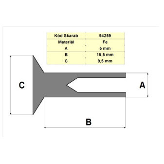 RIVET 5*15.5 Fe SEMITUBULAR