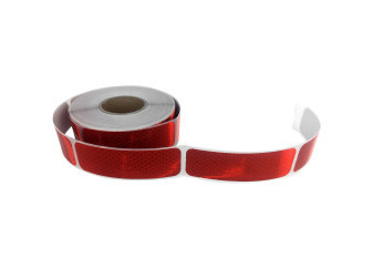 Páska reflexní samolepící červená pro cisterny, dělená 16 x 5cm, balení 50 m