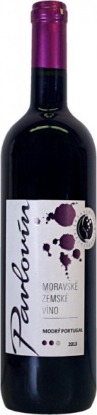 Modrý Portugal - moravské zemské červené 11,5% - vinařství Pavlovín - 0,75L
