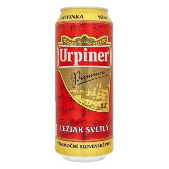 Urpiner 12 %- světlý ležák - plech - Slovenské pivo - 0.5L