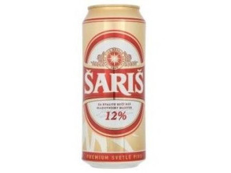 Šariš 12 %- světlý ležák - plech - Slovenské pivo - 0.5L
