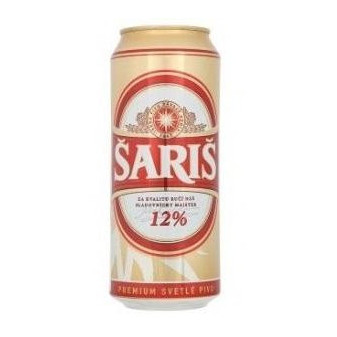 Šariš 12° - světlý ležák 4.9% - plech  - Slovenské pivo - 0.5L