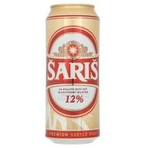 Šariš 12 % - světlý ležák - plech - Slovenské pivo - 0.5L