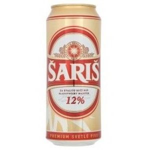 Šariš 12° - světlý ležák 4.9% - plech  - Slovenské pivo - 0.5L