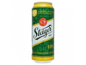 Steiger 10 % - světlé výčepní - plech - Slovenské pivo - 0.5L