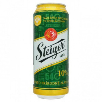 Steiger 10 - světlé výčepní - plech - 4,0% - Slovenské pivo - 0.5L
