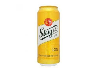 Steiger 12 % - světlý ležák - plech - Slovenské pivo - 0.5L