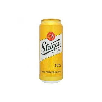 Steiger 12 - světlý ležák - 5% - plech - Slovenské pivo - 0.5L