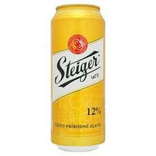 Steiger 12 - světlý ležák - 5% - plech - Slovenské pivo - 0.5L