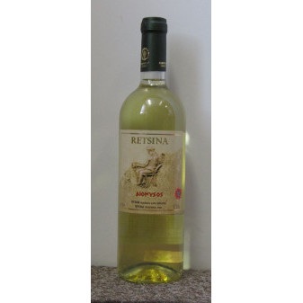 Retsina Dionýsos - řecké víno - 11% - bílé suché víno - 0.75L