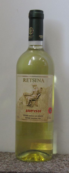 Retsina Dionýsos - řecké víno - bílé suché víno - 0.75L