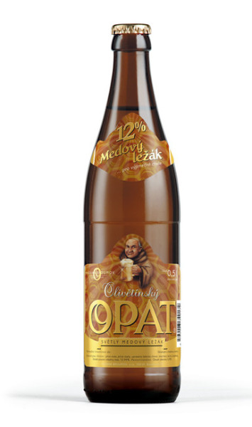 Opat 12% - medový ležák - 4,9% - pivovar Broumov -0.5L