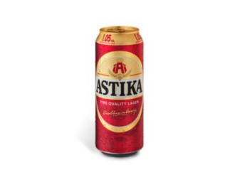 Astika pivo 4.3% - plech - bulharské pivo - 0.5L