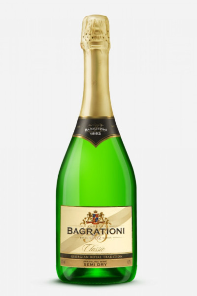 Bagrationi Dry - přírodní polosuché bílé šumivé víno 12% - Gruzie - 0.75L