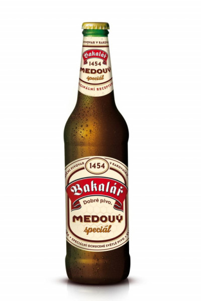 Bakalář medový speciál - spoicální ochucené pivo 5.8% - pivovar Bakalář Rakovník - 0.5L