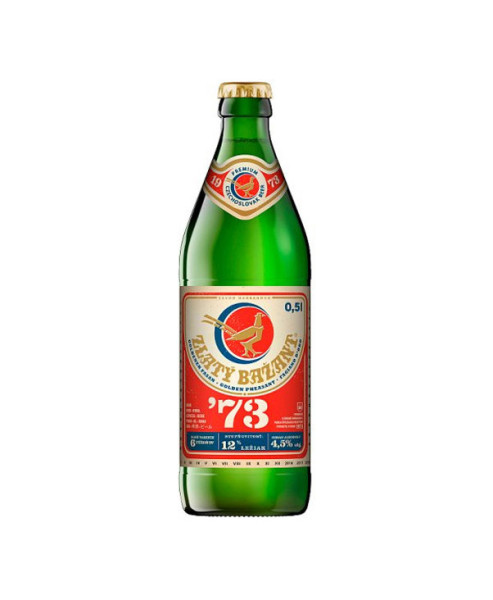 Zlatý bažant 1973 12 % - světlý ležák 4.5% - láhev - pivovar Hurbanovo Slovenské pivo - 0.5L